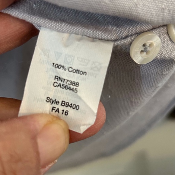 J.Crew men’s grey and white dot button up Oxford dress shirt Large slim fit - Picture 5 of 7